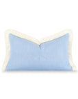 Coastbay, Outdoor Performance Azure Blue Lumbar Pillow Cover, with Fringe, 12"x20"