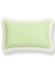 Coastbay, Outdoor Performance Grass Green Lumbar Pillow Cover, with Fringe, 12"x20"