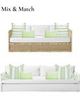Coastbay, Outdoor Performance Grass Green Lumbar Pillow Cover, with Fringe, 12"x20"
