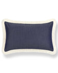 Coastbay, Outdoor Performance Indigo Blue Lumbar Pillow Cover, with Fringe, 12"x20"