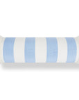 Beach Stripes, Outdoor Performance Azure Blue Bolster Pillow Cover, with Fringe, 6"x20"