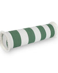 Beach Stripes, Outdoor Performance Green Bolster Pillow Cover, with Fringe, 6"x20"