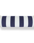 Beach Stripes, Outdoor Performance Indigo Blue Bolster Pillow Cover, with Fringe, 6"x20"