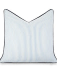 Coastline Stripes, Outdoor Performance Azure Blue Indigo Waterproof Pillow Cover, with Piping, 22"x22"