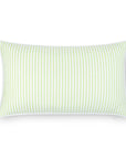 Coastline Stripes, Outdoor Performance Grass Green Lumbar Pillow Cover, with Piping, 12"x20"