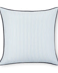 Coastline Stripes, Outdoor Performance Azure Blue Indigo Pillow Cover, with Piping, 20"x20"