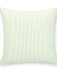 Coastline Stripes, Outdoor Performance Grass Green Pillow Cover, with Piping, 20"x20"