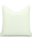 Coastline Stripes, Outdoor Performance Grass Green Pillow Cover, with Piping, 20"x20"