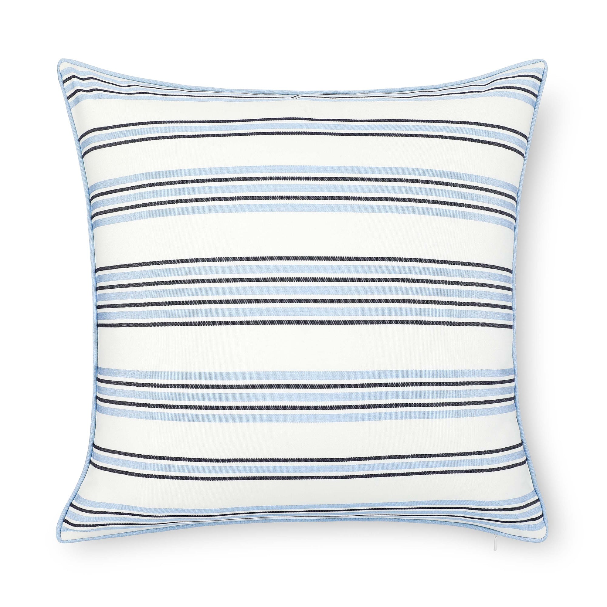 Hamptisse, Outdoor Performance Azure Blue Indigo Waterproof Pillow Cover, with Piping, 20"x20"