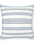 Hamptisse, Outdoor Performance Azure Blue Indigo Waterproof Pillow Cover, with Piping, 20"x20"