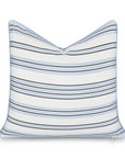 Hamptisse, Outdoor Performance Azure Blue Indigo Waterproof Pillow Cover, with Piping, 20"x20"