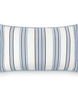 Hamptisse, Outdoor Performance Azure Blue Indigo Lumbar Pillow Cover, with Piping, 12"x20"