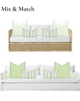 Hamptisse, Outdoor Performance Grass Green Lumbar Pillow Cover, with Piping, 12"x20"