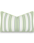 Hamptisse, Outdoor Performance Grass Green Lumbar Pillow Cover, with Piping, 12"x20"