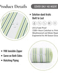 Hamptisse, Outdoor Performance Grass Green Bolster Pillow Cover, with Piping, 6"x20"