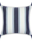 Seabourne, Outdoor Performance Indigo Azure Blue Waterproof Pillow Cover, with Tassels, 20"x20"