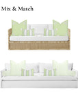 Seabourne, Outdoor Performance Grass Green Lumbar Pillow Cover, with Tassels, 12"x20"
