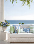 Seabourne, Outdoor Performance Grass Green Lumbar Pillow Cover, with Tassels, 12"x20"