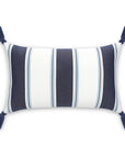 Seabourne, Outdoor Performance Indigo Azure Blue Throw Pillow Cover, with Tassels, 12"x20"