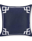 Athora, Outdoor Performance Indigo Blue Pillow Cover, with Flanged Border, 20"x20"