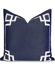 Athora, Outdoor Performance Indigo Blue Pillow Cover, with Flanged Border, 20"x20"