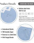 Athora, Outdoor Performance Azure Blue Lumbar Pillow Cover, with Flanged Border, 12"x20"