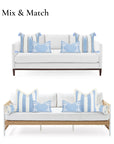 Athora, Outdoor Performance Azure Blue Lumbar Pillow Cover, with Flanged Border, 12"x20"
