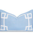 Athora, Outdoor Performance Azure Blue Lumbar Pillow Cover, with Flanged Border, 12"x20"