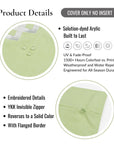 Athora, Outdoor Performance Grass Green Lumbar Pillow Cover, with Flanged Border, 12"x20"