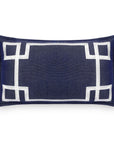 Athora, Outdoor Performance Indigo Blue Lumbar Pillow Cover, with Flanged Border, 12"x20"