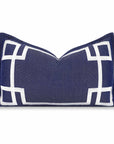 Athora, Outdoor Performance Indigo Blue Lumbar Pillow Cover, with Flanged Border, 12"x20"