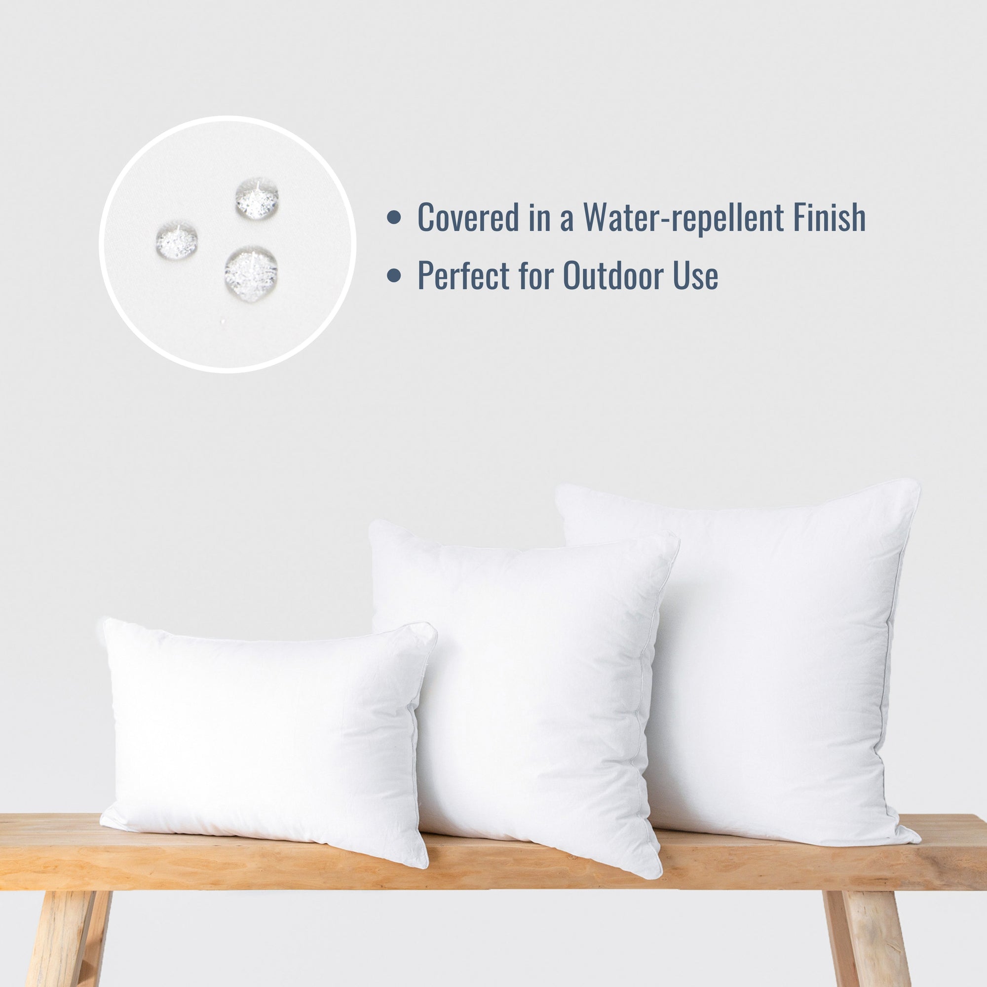 Water Resistant Synthetic Down Alternative Bolster Pillow Insert, 9&quot;x26&quot; (for Cover Size 8&quot;x24&quot;)
