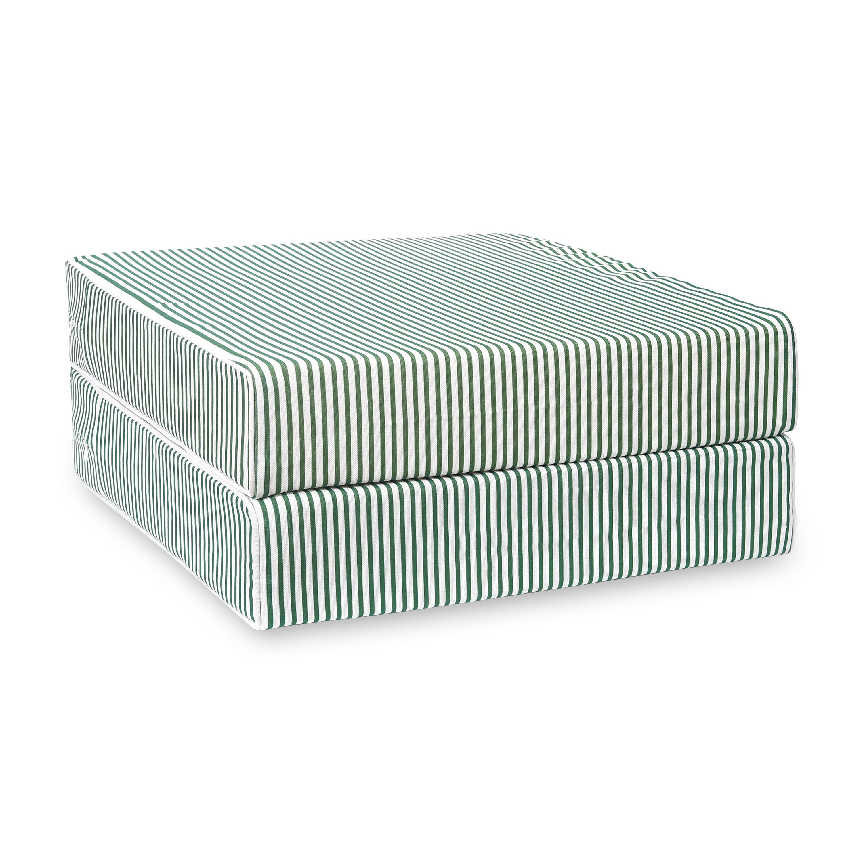 Coastal Green Outdoor Seat Cushion Cover, Green Stripes 20