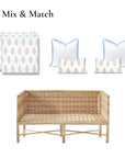 Marveille Flowers, Indoor/Outdoor Pink Seat Cushion Covers, with Piping, 24"x24"x4"