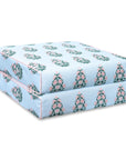 Marveille Flowers, Indoor/Outdoor Baby Blue Pink Seat Cushion Covers, with Piping, 20"x20"x4"