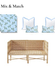 Nantess Blooming Hydrangea, Indoor/Outdoor Baby Blue Green Seat Cushion Covers, with Piping, 24"x24"x4"