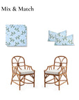Nantess Blooming Hydrangea, Indoor/Outdoor Baby Blue Green Seat Cushion Covers, with Piping, 20"x20"x4"