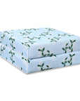 Nantess Blooming Hydrangea, Indoor/Outdoor Baby Blue Green Seat Cushion Covers, with Piping, 20"x20"x4"