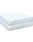 Konalie Geometric Leaves, Indoor/Outdoor Baby Blue Seat Cushion Covers, with Piping, 24"x24"x4"