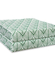 Konalie Geometric Leaves, Indoor/Outdoor Green Seat Cushion Covers, with Piping, 24"x24"x4"
