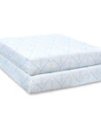 Konalie Geometric Leaves, Indoor/Outdoor Baby Blue Seat Cushion Covers, with Piping, 20"x20"x4"