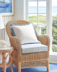 Konalie Geometric Leaves, Indoor/Outdoor Baby Blue Seat Cushion Covers, with Piping, 20"x20"x4"