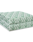 Konalie Geometric Leaves, Indoor/Outdoor Green Seat Cushion Covers, with Piping, 20"x20"x4"