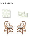 Capelea Flowers, Indoor/Outdoor Grass Green Seat Cushion Covers, with Piping, 20"x20"x4"