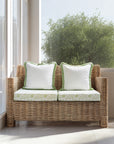 Avinelle Dahlia, Indoor/Outdoor Grass Green Seat Cushion Covers, with Piping, 24"x24"x4"