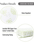 Avinelle Dahlia, Indoor/Outdoor Grass Green Seat Cushion Covers, with Piping, 20"x20"x4"