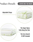 Avinelle Dahlia, Indoor/Outdoor Grass Green Seat Cushion Covers, with Piping, 20"x20"x4"