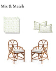 Avinelle Dahlia, Indoor/Outdoor Grass Green Seat Cushion Covers, with Piping, 20"x20"x4"
