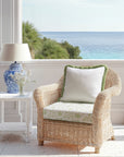 Avinelle Dahlia, Indoor/Outdoor Grass Green Seat Cushion Covers, with Piping, 20"x20"x4"