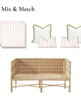 Hamptelle Hisbucs Stripes, Indoor/Outdoor Blush Pink Green Seat Cushion Covers, with Piping, 24"x24"x4"